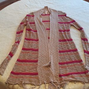 Red Camel striped cardigan, small